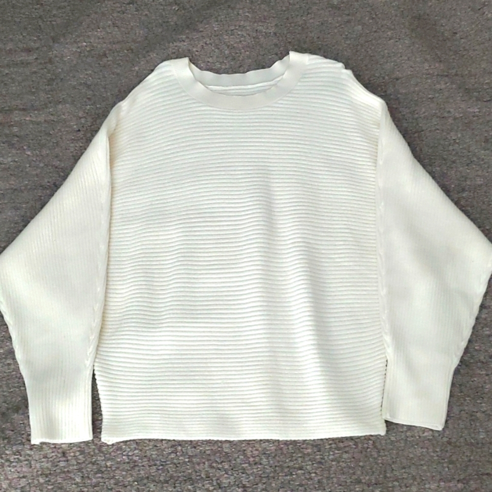 Cream ribbed sweater